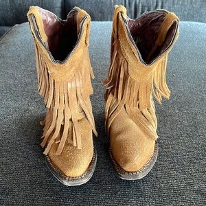 Tanner Mark Suede Fringe Cowboy Boots Toddler 10